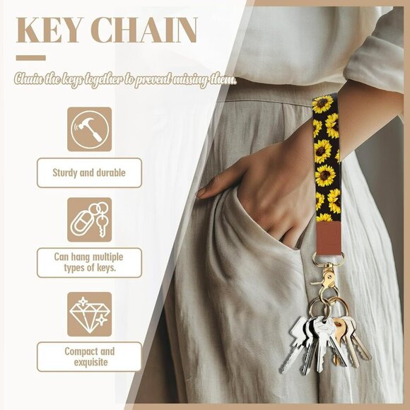 Wristlet Keychain for Women and Men,Key Chain Holder,Wrist Lanyard for Keys. - Picture 6 of 7